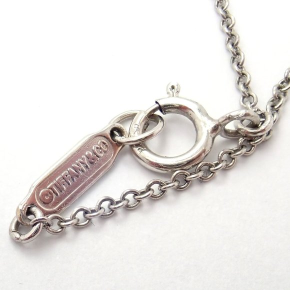 Tiffany & Co Platinum Diamond Heart Double Metro Medium Pendant Necklace - Picture 5 of 12